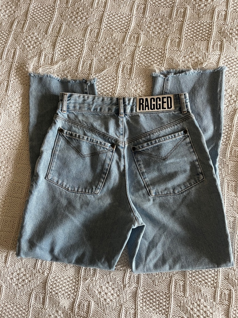 The Ragged Priest Light Blue Jeans Raw Hem Sz 28 - Picture 11 of 12